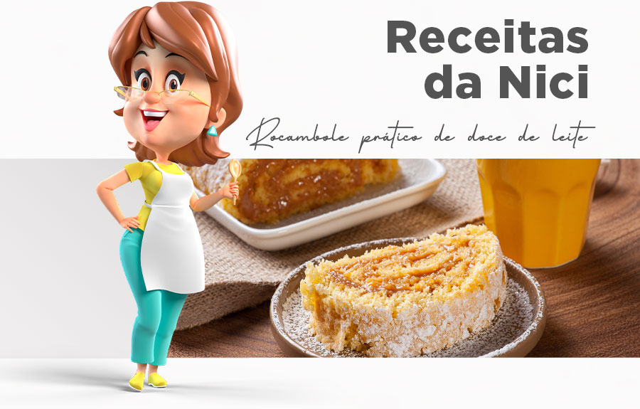 Rocambole prático de doce de leite